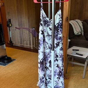SHEIN Black and Purple Floral Maxi Dress